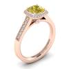 Yellow Sapphire Rose Gold Cushion Cut Engagement Ring Arcadia