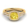 Yellow Sapphire Yellow Gold Cushion Cut Engagement Ring Arcadia