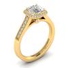 Diamond Yellow Gold Cushion Cut Engagement Ring Arcadia