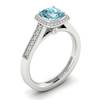 Aquamarine White Gold Cushion Cut Engagement Ring Arcadia