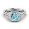 Aquamarine White Gold Cushion Cut Engagement Ring Arcadia