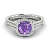 Amethyst White Gold Cushion Cut Engagement Ring Arcadia