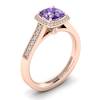 Amethyst Rose Gold Cushion Cut Engagement Ring Arcadia