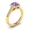 Amethyst Yellow Gold Cushion Cut Engagement Ring Arcadia