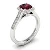 Garnet Ring White Gold Cushion Cut Arcadia
