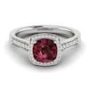 Garnet Ring White Gold Cushion Cut Arcadia