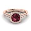 Garnet Ring Rose Gold Cushion Cut Arcadia