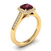 Garnet Ring Yellow Gold Cushion Cut Arcadia