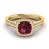 Garnet Ring Yellow Gold Cushion Cut Arcadia