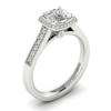 White Sapphire White Gold Cushion Cut Engagement Ring Arcadia
