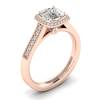 Diamond Accented Cushion Cut White Sapphire Engagement Ring Arcadia