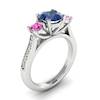 Blue Sapphire White Gold Colour Accented Engagement Ring Paradise