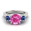 Pink Sapphire White Gold Colour Accented Engagement Ring Paradise