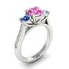 Pink Sapphire White Gold Colour Accented Engagement Ring Paradise