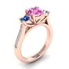 Pink Sapphire Rose Gold Colour Accented Engagement Ring Paradise