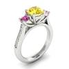 Yellow Sapphire White Gold Colour Accented Engagement Ring Paradise