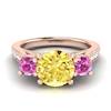 Yellow Sapphire Rose Gold Colour Accented Engagement Ring Paradise