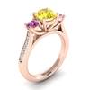Yellow Sapphire Rose Gold Colour Accented Engagement Ring Paradise