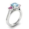 Aquamarine White Gold Colour Accented Engagement Ring Paradise