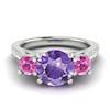 Amethyst White Gold Colour Accented Engagement Ring Paradise