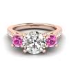 White Sapphire Rose Gold Colour Accented Engagement Ring Paradise