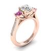 White Sapphire Rose Gold Colour Accented Engagement Ring Paradise