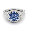 Blue Sapphire White Gold Cluster Engagement Ring Lantana