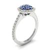 Blue Sapphire White Gold Cluster Engagement Ring Lantana