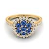 Blue Sapphire Yellow Gold Cluster Engagement Ring Lantana