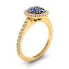 Blue Sapphire Yellow Gold Cluster Engagement Ring Lantana