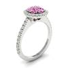 Pink Sapphire White Gold Cluster Engagement Ring Lantana