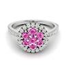 Pink Sapphire White Gold Cluster Engagement Ring Lantana