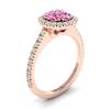 Pink Sapphire Rose Gold Cluster Engagement Ring Lantana