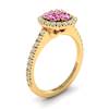 Pink Sapphire Yellow Gold Cluster Engagement Ring Lantana