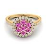 Pink Sapphire Yellow Gold Cluster Engagement Ring Lantana