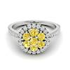 Yellow Sapphire White Gold Cluster Engagement Ring Lantana