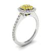 Yellow Sapphire White Gold Cluster Engagement Ring Lantana