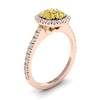 Yellow Sapphire Rose Gold Cluster Engagement Ring Lantana