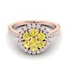 Yellow Sapphire Rose Gold Cluster Engagement Ring Lantana