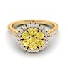 Yellow Sapphire Yellow Gold Cluster Engagement Ring Lantana