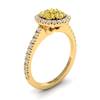 Yellow Sapphire Yellow Gold Cluster Engagement Ring Lantana