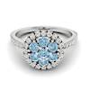 Aquamarine White Gold Cluster Engagement Ring Lantana