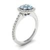 Aquamarine White Gold Cluster Engagement Ring Lantana