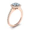 Aquamarine Rose Gold Cluster Engagement Ring Lantana
