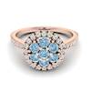 Aquamarine Rose Gold Cluster Engagement Ring Lantana