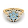 Aquamarine Yellow Gold Cluster Engagement Ring Lantana
