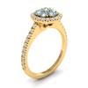 Aquamarine Yellow Gold Cluster Engagement Ring Lantana