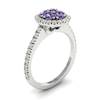 Amethyst White Gold Cluster Engagement Ring Lantana