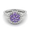 Amethyst White Gold Cluster Engagement Ring Lantana