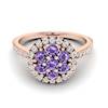 Amethyst Rose Gold Cluster Engagement Ring Lantana